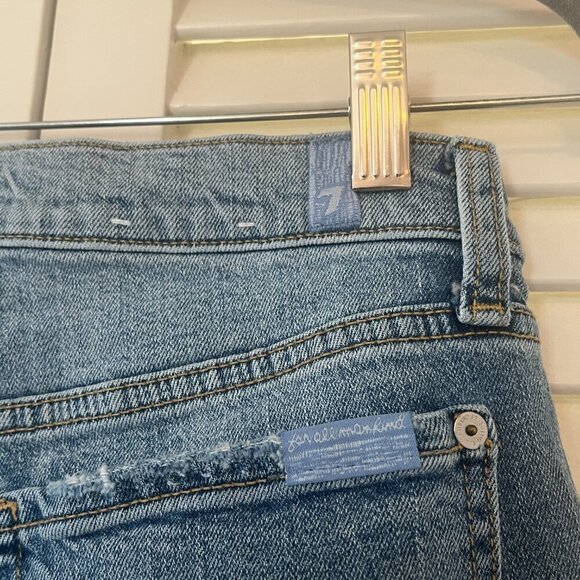 7 For All Mankind jeans 26 Josefina denim light wash distressed button fly - Picture 8 of 13